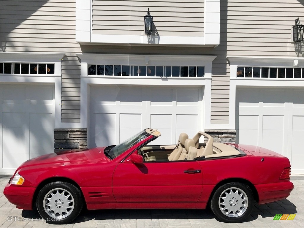 1997 SL 500 Roadster - Imperial Red / Parchment Beige photo #147