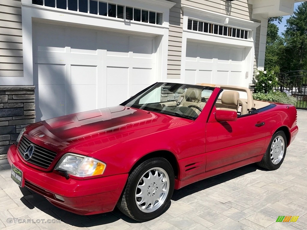 1997 SL 500 Roadster - Imperial Red / Parchment Beige photo #148