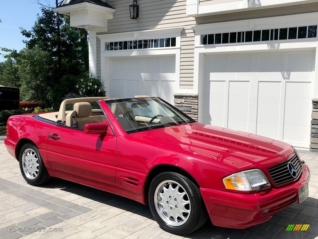 1997 SL 500 Roadster - Imperial Red / Parchment Beige photo #149