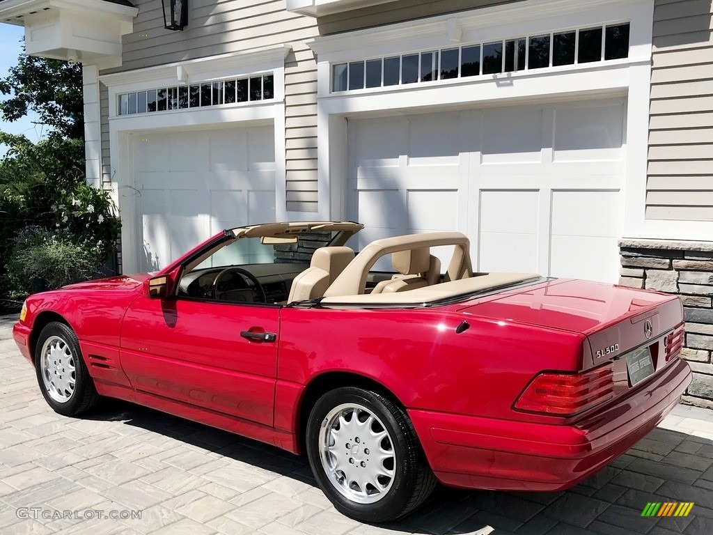 1997 SL 500 Roadster - Imperial Red / Parchment Beige photo #150