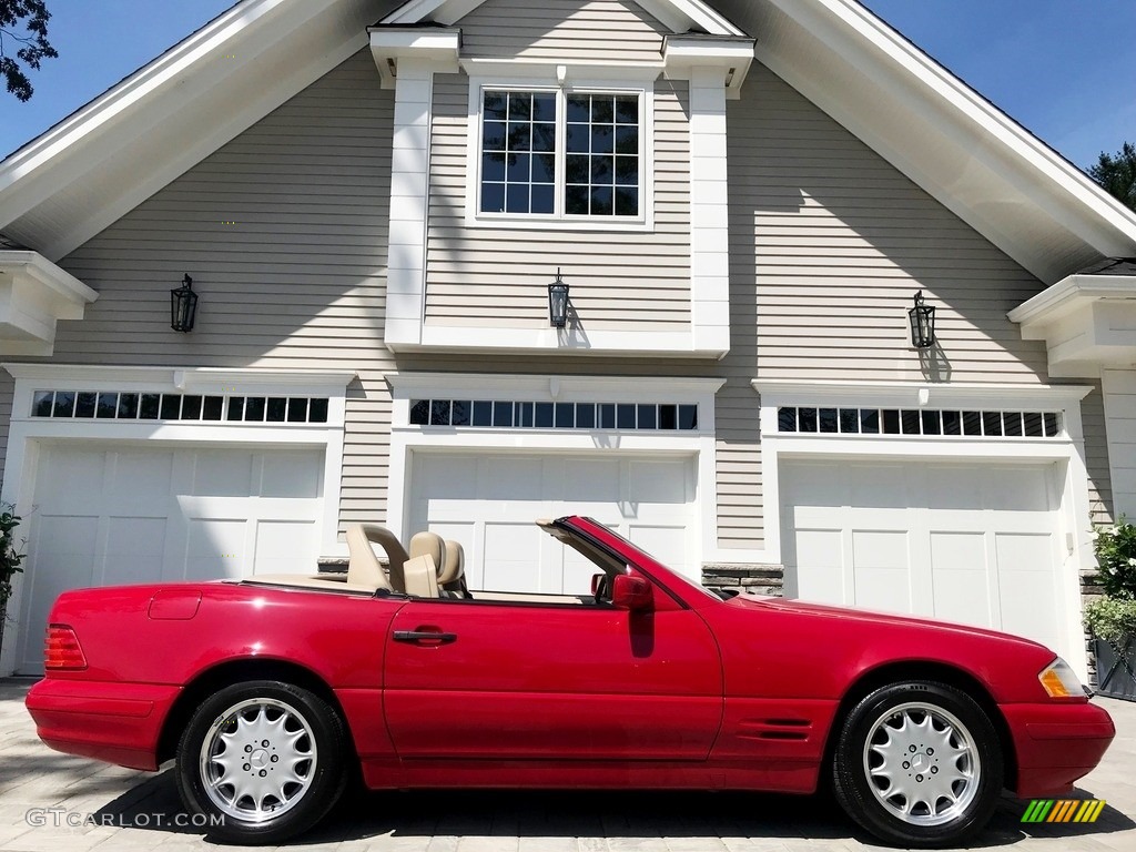 1997 SL 500 Roadster - Imperial Red / Parchment Beige photo #152