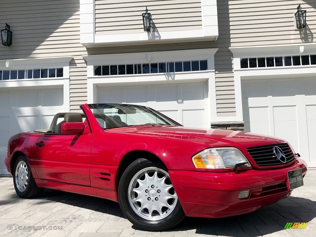 1997 SL 500 Roadster - Imperial Red / Parchment Beige photo #153