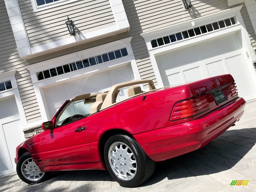 1997 SL 500 Roadster - Imperial Red / Parchment Beige photo #154