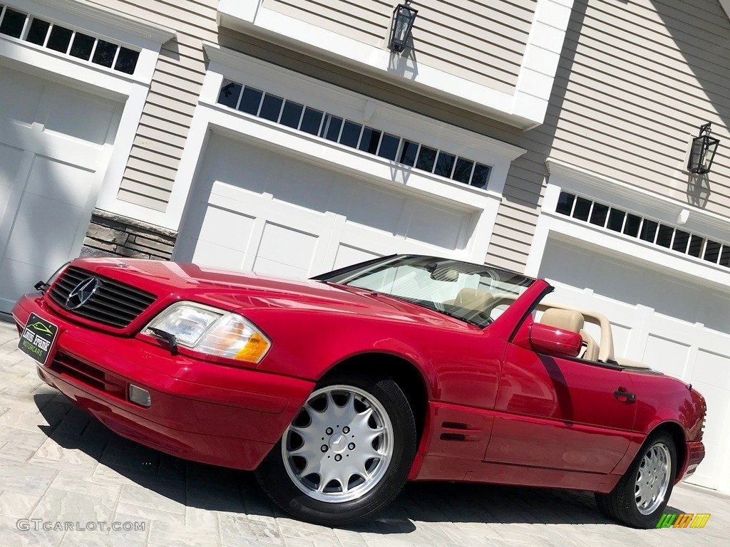 1997 SL 500 Roadster - Imperial Red / Parchment Beige photo #155