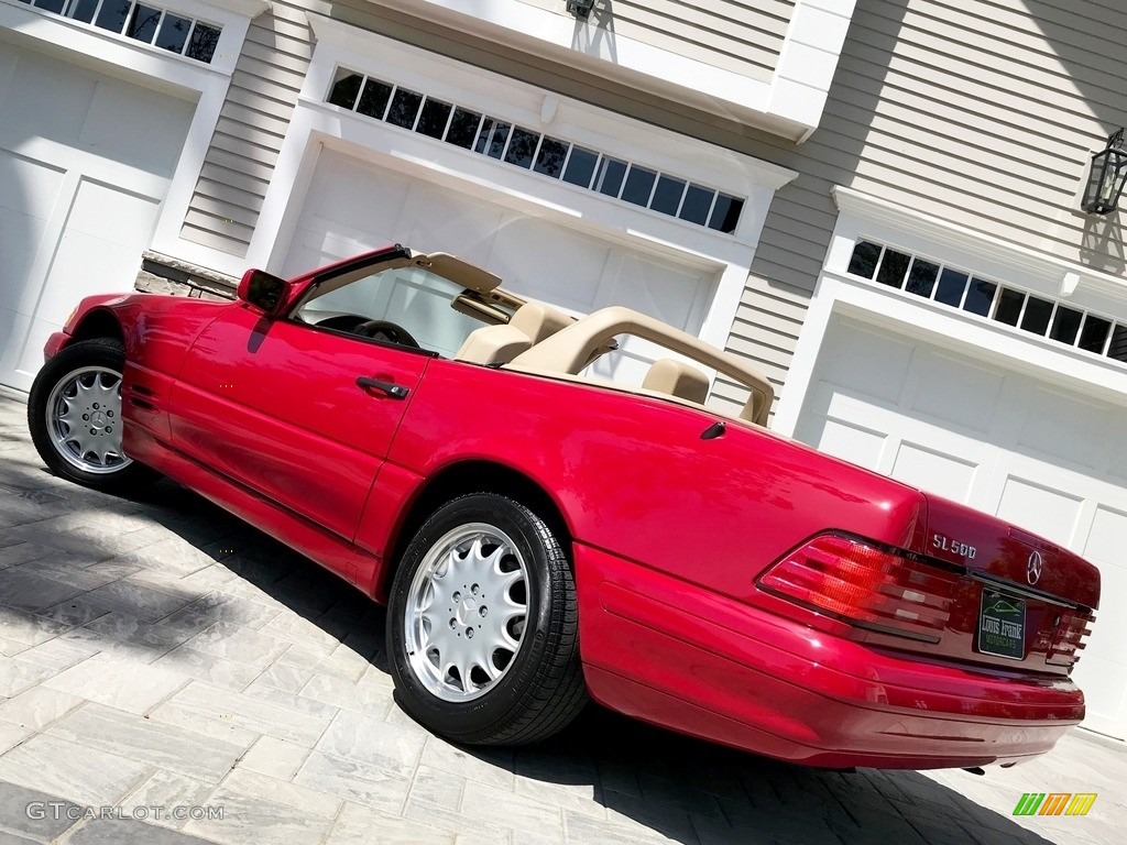 1997 SL 500 Roadster - Imperial Red / Parchment Beige photo #158