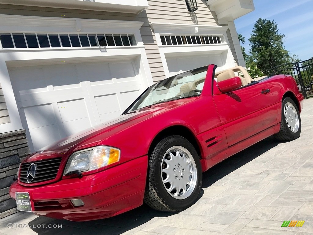 1997 SL 500 Roadster - Imperial Red / Parchment Beige photo #160