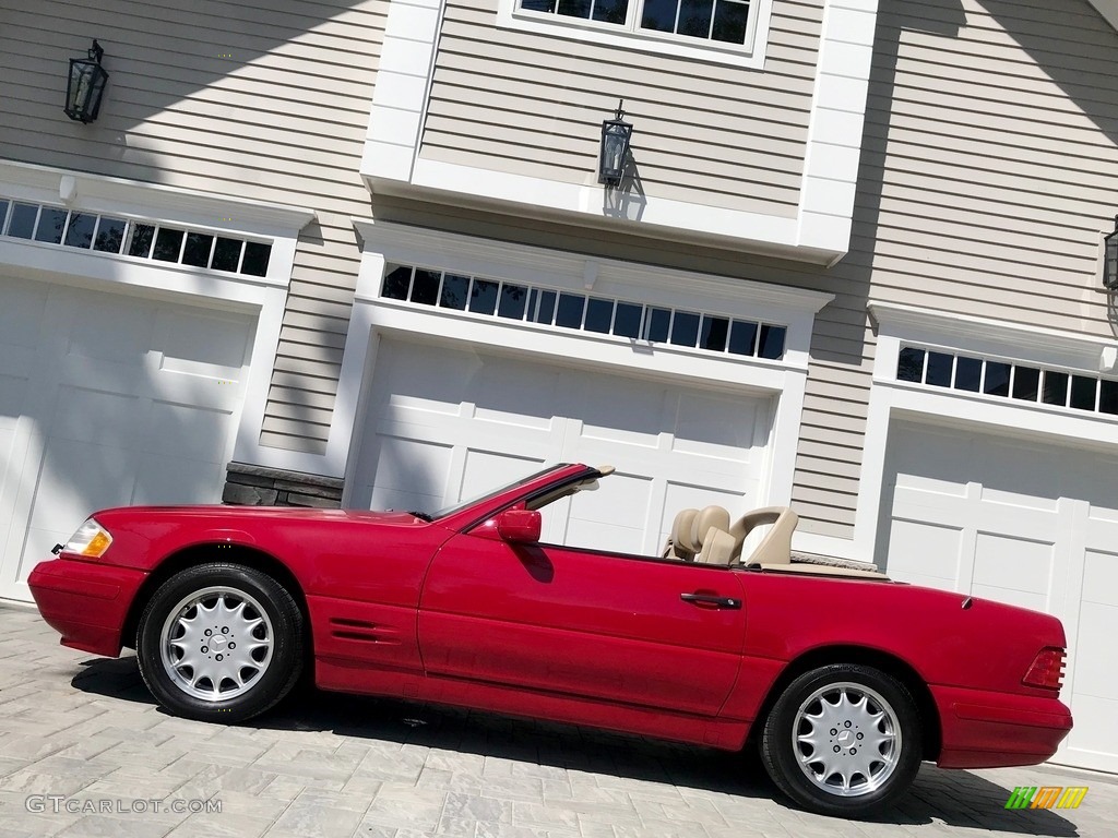 1997 SL 500 Roadster - Imperial Red / Parchment Beige photo #161