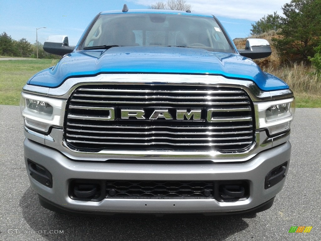 2020 2500 Laramie Crew Cab 4x4 - Hydro Blue Pearl / Mountain Brown/Light Frost Beige photo #2