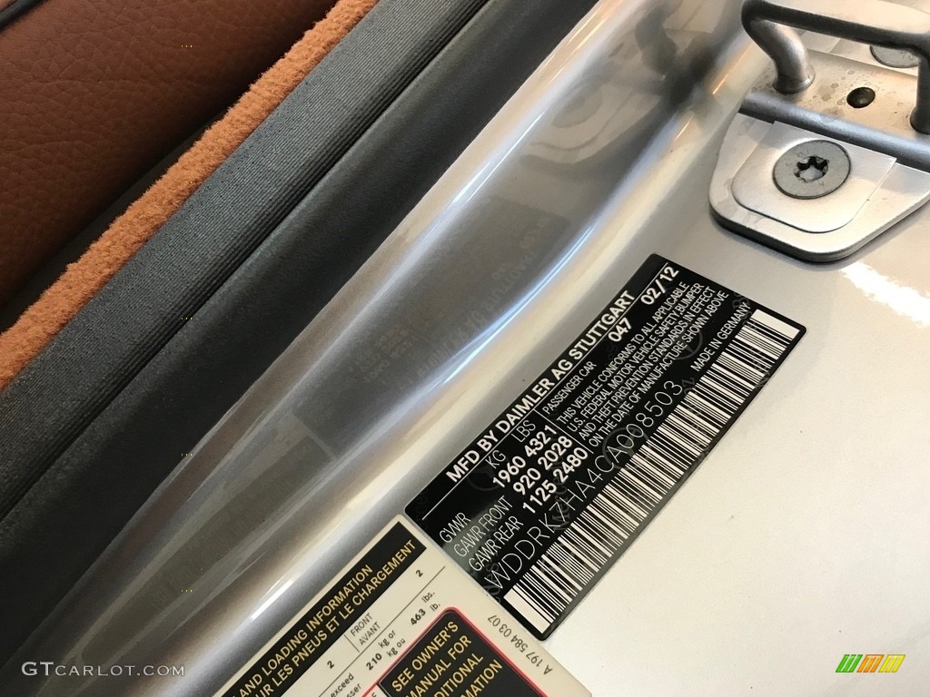2012 SLS Color Code 047 for ALU-BEAM Metallic Photo #138634593