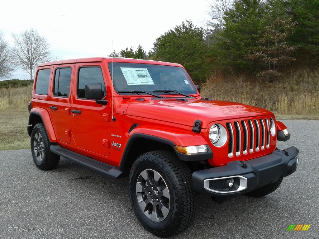 Firecracker Red 2020 Jeep Wrangler Unlimited Sahara 4x4 Exterior Photo #138640047