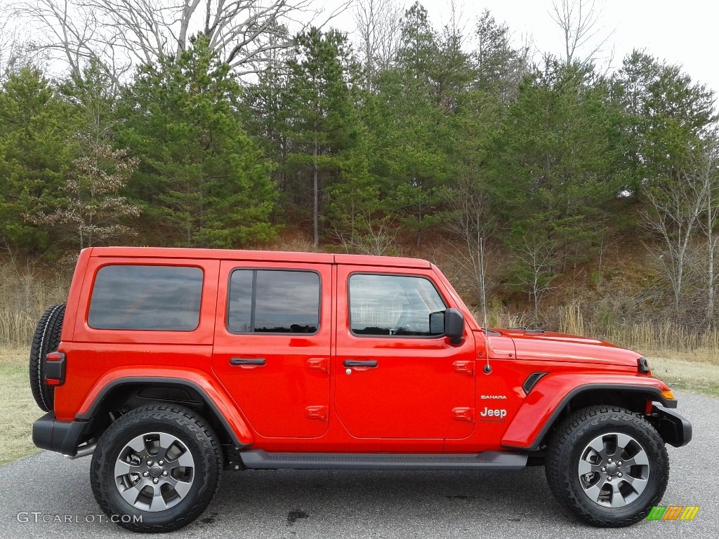 Firecracker Red 2020 Jeep Wrangler Unlimited Sahara 4x4 Exterior Photo #138640080
