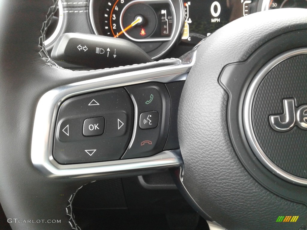 2020 Jeep Wrangler Unlimited Sahara 4x4 Black Steering Wheel Photo #138640509