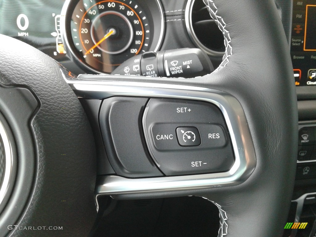2020 Jeep Wrangler Unlimited Sahara 4x4 Black Steering Wheel Photo #138640533