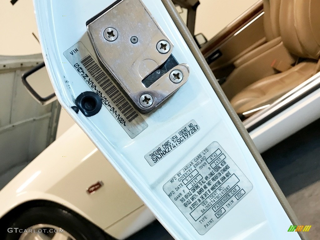 1995 XJ XJS Convertible - Glacier White / Coffee photo #100