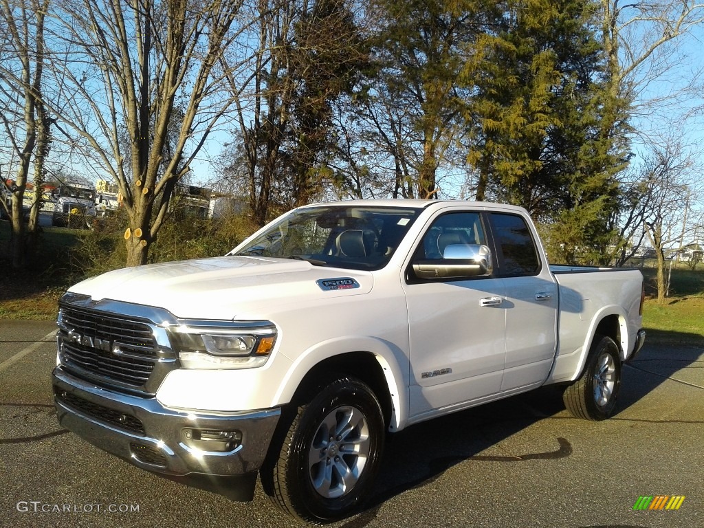 2020 1500 Laramie Quad Cab 4x4 - Bright White / Black photo #2