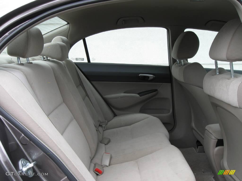 2009 Civic LX Sedan - Urban Titanium Metallic / Beige photo #4