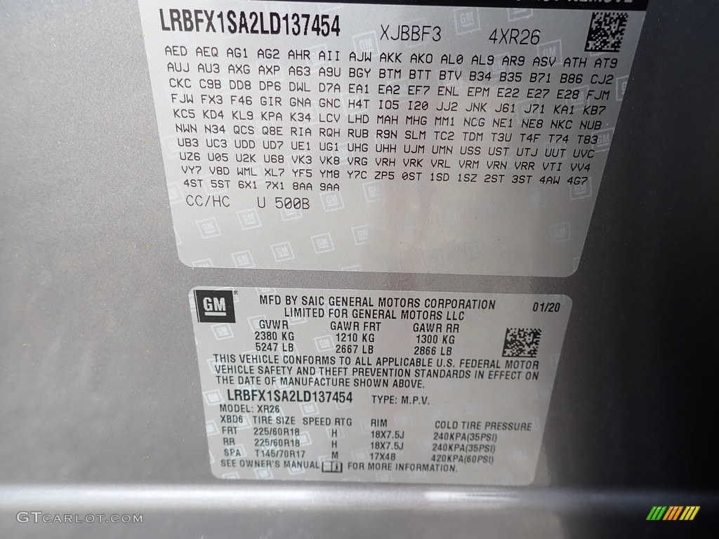 2020 Envision Preferred AWD - Satin Steel Metallic / Light Neutral photo #12