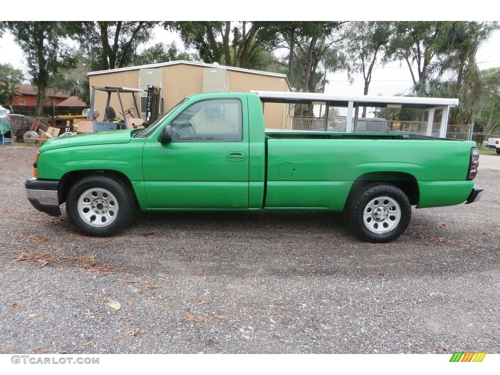 2006 Silverado 1500 Work Truck Regular Cab - Dark Green Metallic / Dark Charcoal photo #4
