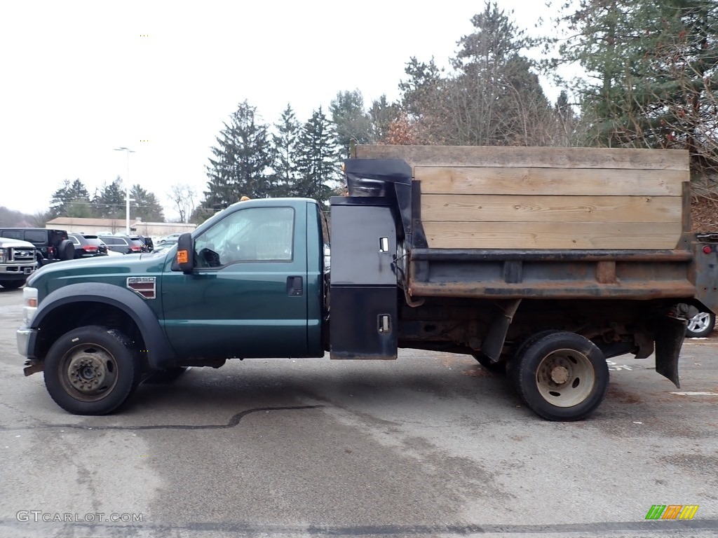 Forest Green Metallic 2008 Ford F550 Super Duty XL Regular Cab 4x4 Dump Truck Exterior Photo #138649095