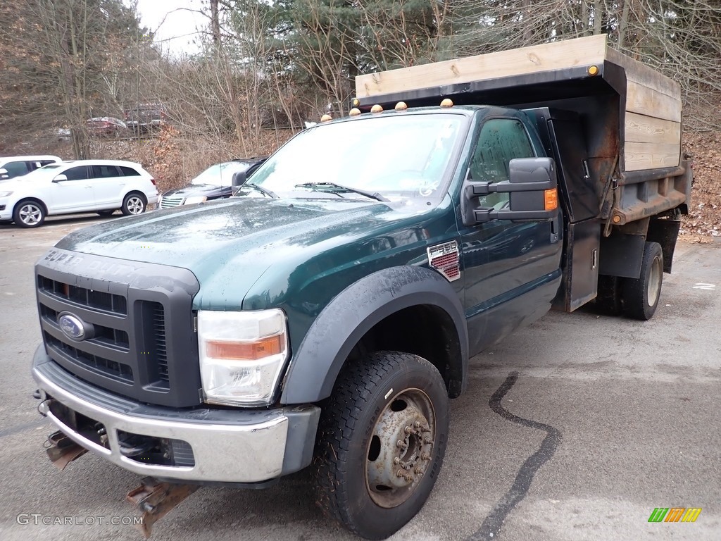 Forest Green Metallic 2008 Ford F550 Super Duty XL Regular Cab 4x4 Dump Truck Exterior Photo #138649126