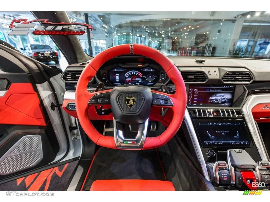 2019 Urus AWD - Bianco Icarus Metallic / Arancio Leonis/Nero Ade photo #14