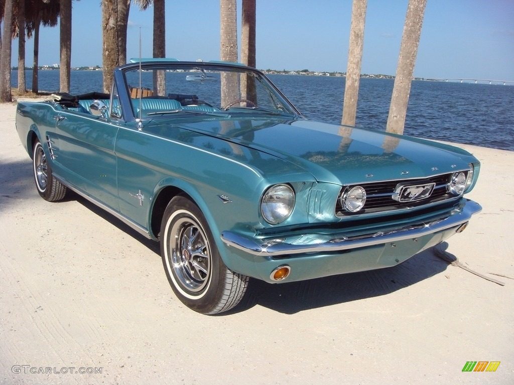 1966 Mustang Convertible - Tahoe Turquoise / Turquoise photo #1