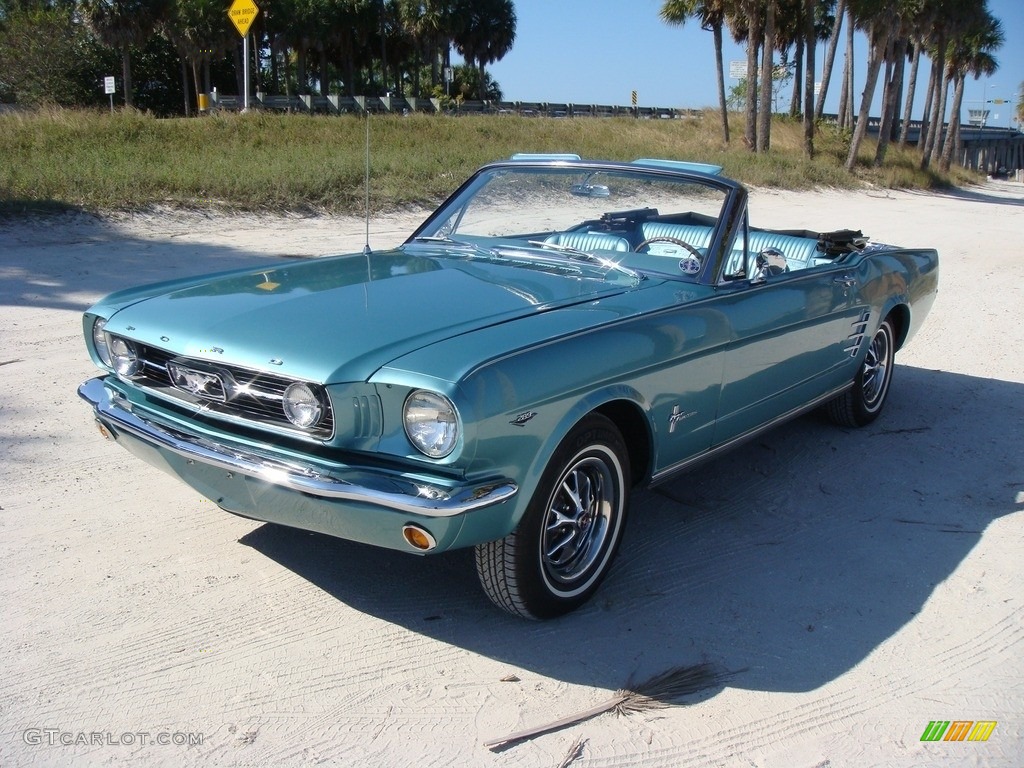 1966 Mustang Convertible - Tahoe Turquoise / Turquoise photo #3