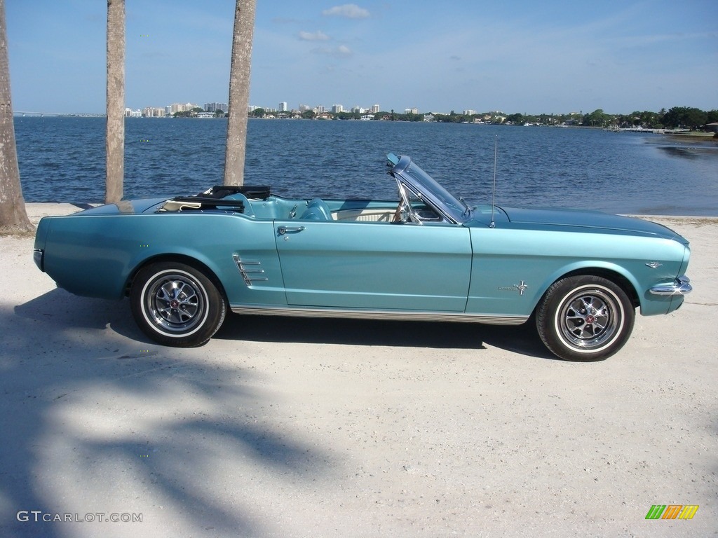 Tahoe Turquoise 1966 Ford Mustang Convertible Exterior Photo #138652671