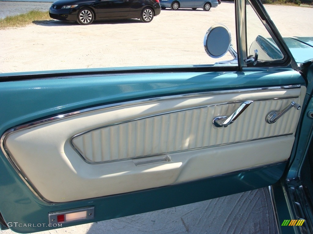 1966 Ford Mustang Convertible Turquoise Door Panel Photo #138652803