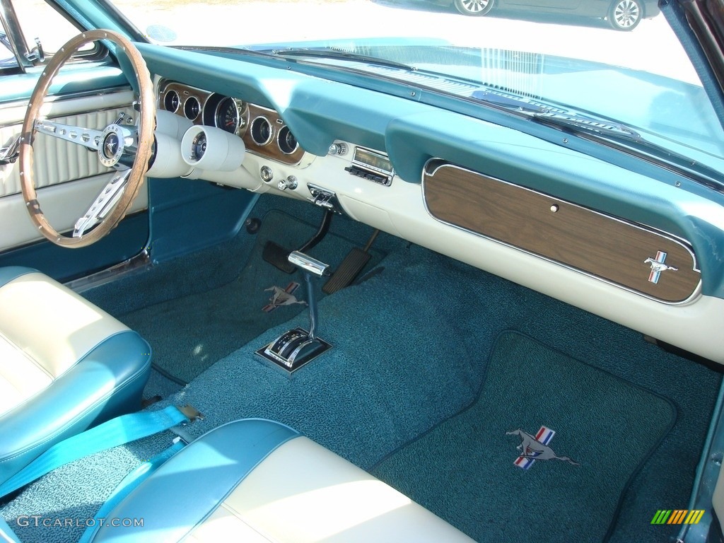 Turquoise Interior 1966 Ford Mustang Convertible Photo #138652986