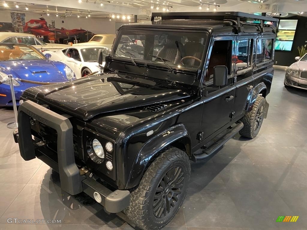 Santorini Black Metallic 1987 Land Rover Defender Arkonik Restoration 110 Hardtop Exterior Photo #138654192