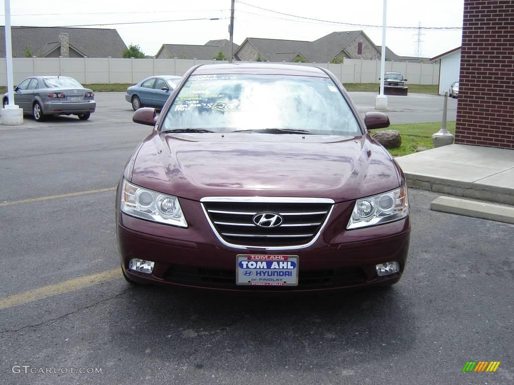 2009 Sonata SE V6 - Dark Cherry Red / Gray photo #2