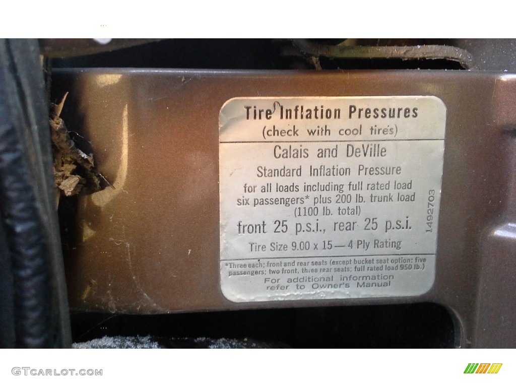 1968 Cadillac DeVille Coupe Info Tag Photos
