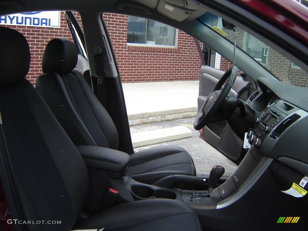 2009 Sonata SE V6 - Dark Cherry Red / Gray photo #11