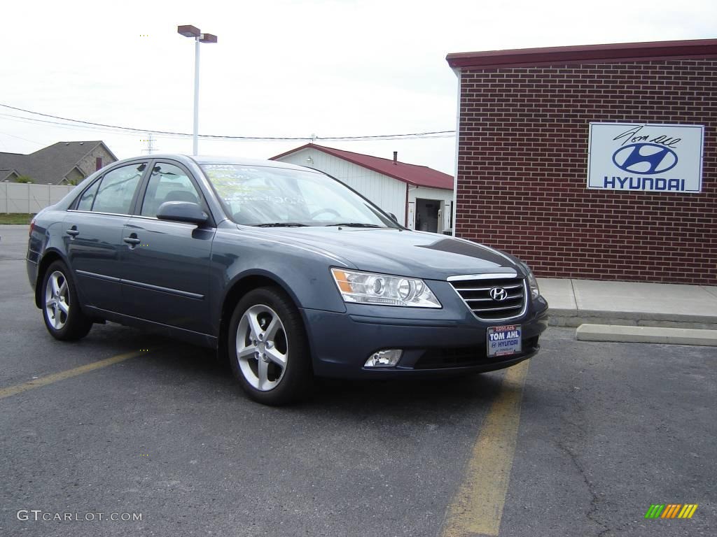 2009 Sonata SE V6 - Slate Blue / Gray photo #1