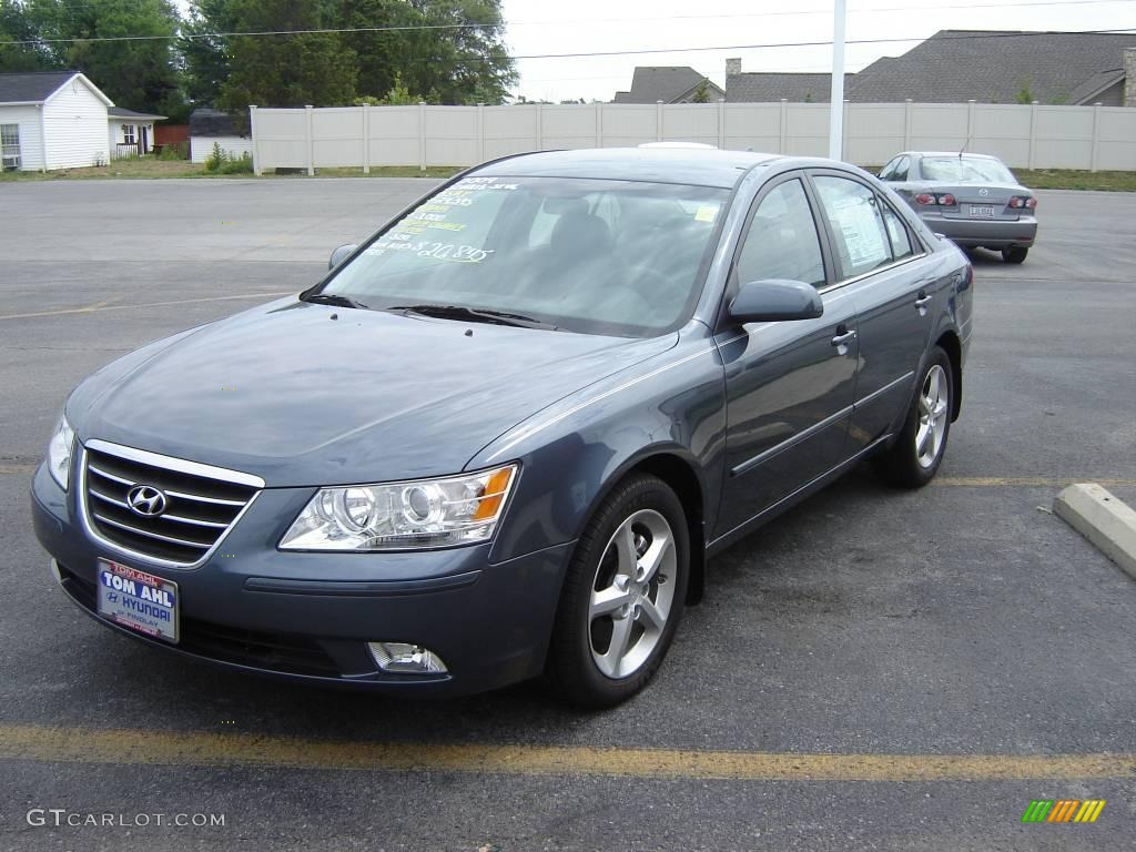 2009 Sonata SE V6 - Slate Blue / Gray photo #3