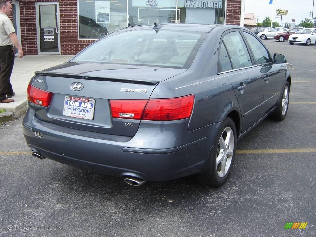 2009 Sonata SE V6 - Slate Blue / Gray photo #7