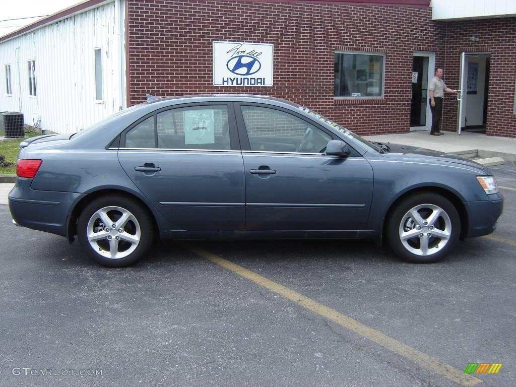 2009 Sonata SE V6 - Slate Blue / Gray photo #8