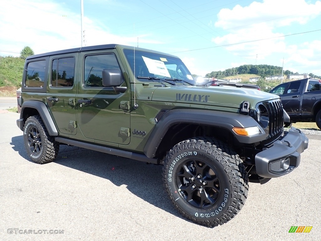 2020 Wrangler Unlimited Willys 4x4 - Sarge Green / Black photo #3