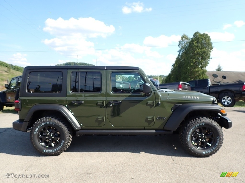 2020 Wrangler Unlimited Willys 4x4 - Sarge Green / Black photo #4