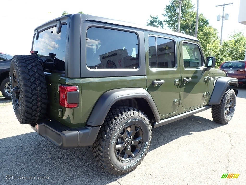 2020 Wrangler Unlimited Willys 4x4 - Sarge Green / Black photo #5