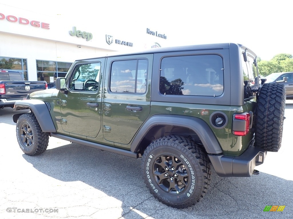 2020 Wrangler Unlimited Willys 4x4 - Sarge Green / Black photo #8