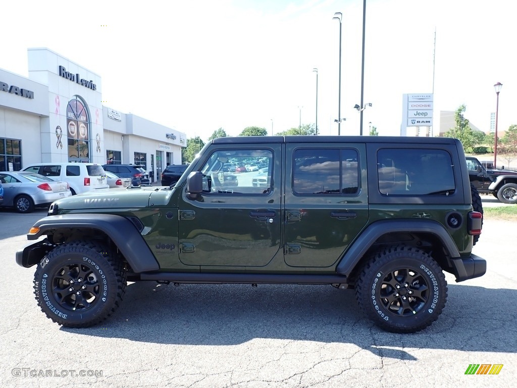 2020 Wrangler Unlimited Willys 4x4 - Sarge Green / Black photo #9