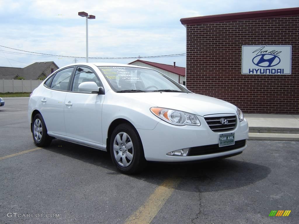 2009 Elantra GLS Sedan - Captiva White / Beige photo #1