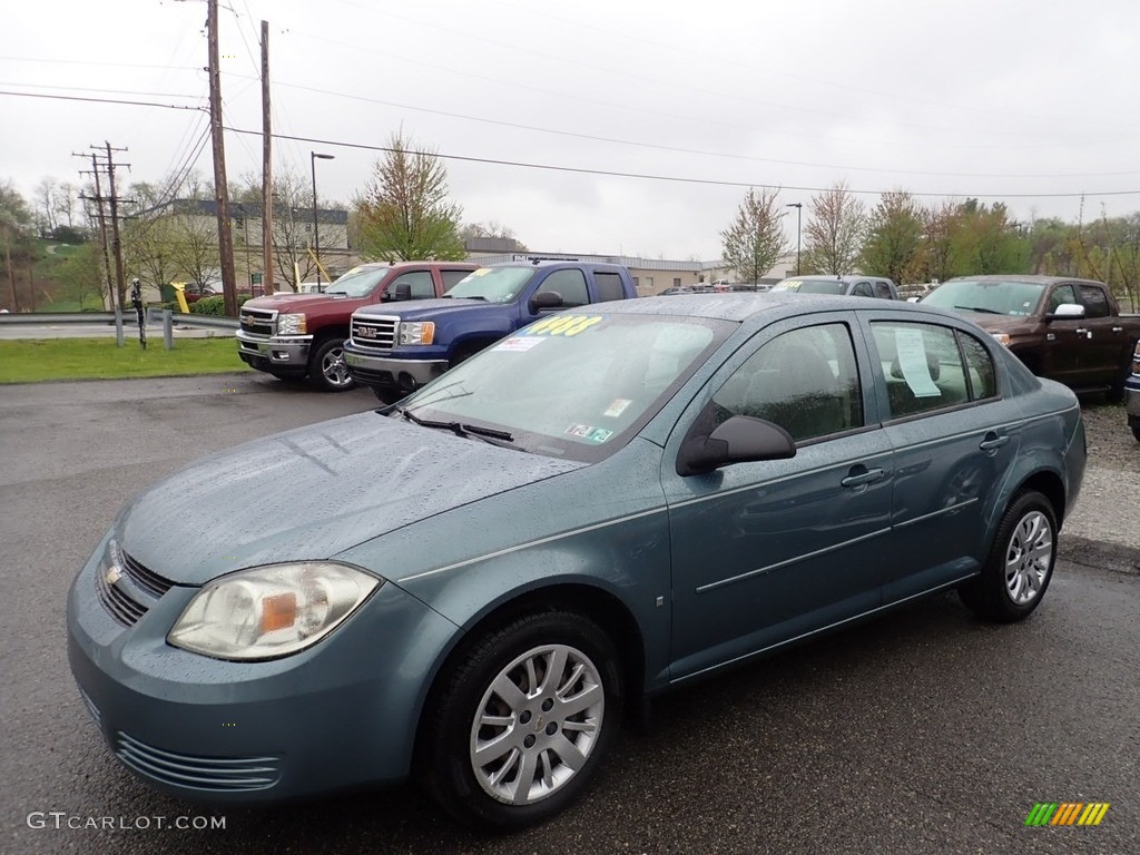 2009 Cobalt LS Sedan - Silver Moss Metallic / Gray photo #1