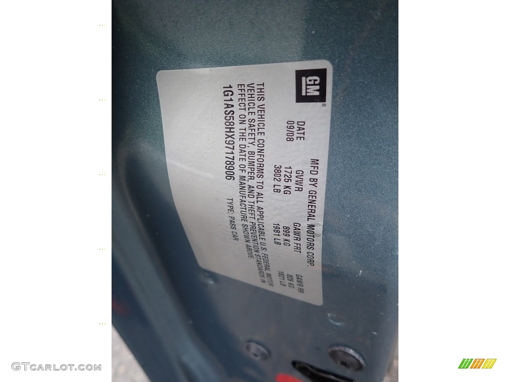 2009 Cobalt LS Sedan - Silver Moss Metallic / Gray photo #14