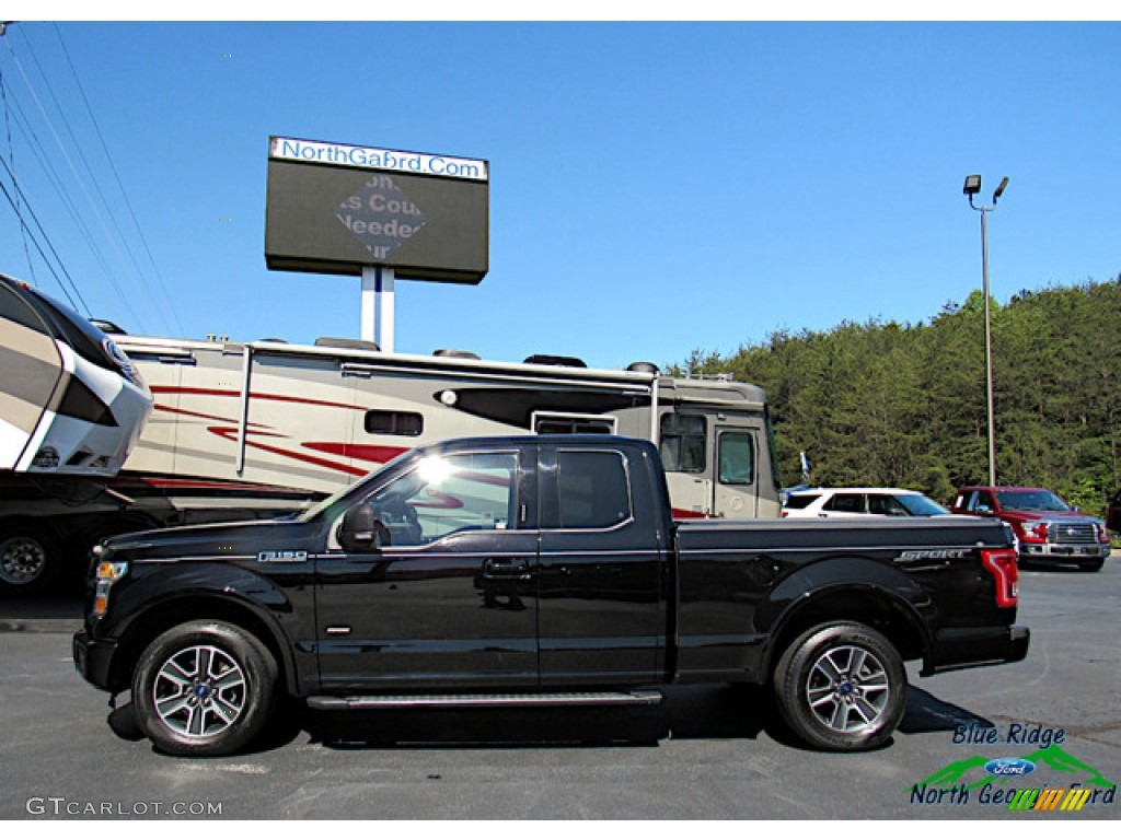 2016 F150 XLT SuperCab - Shadow Black / Medium Earth Gray photo #2
