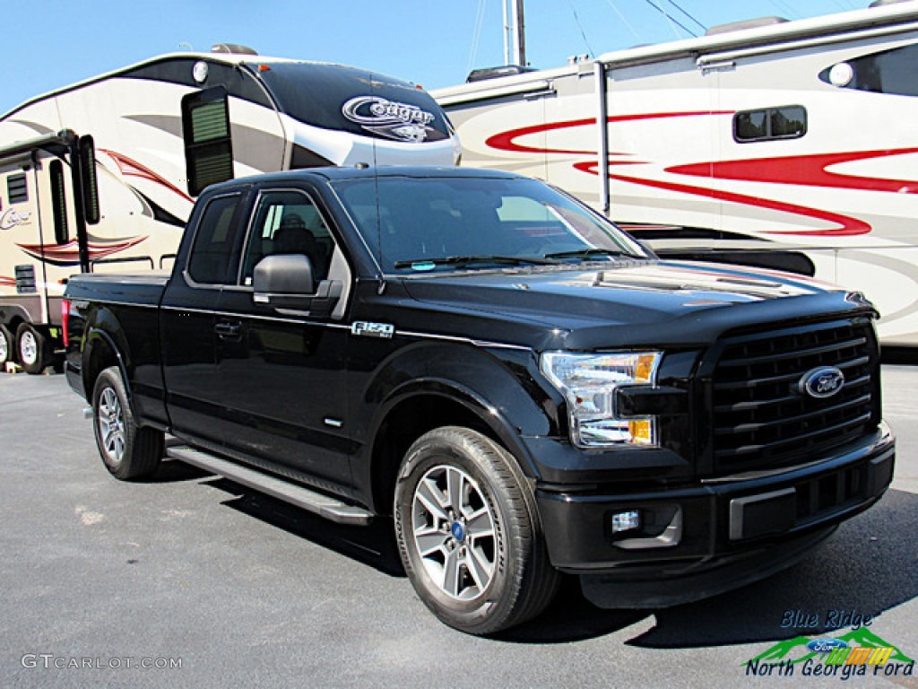 2016 F150 XLT SuperCab - Shadow Black / Medium Earth Gray photo #7