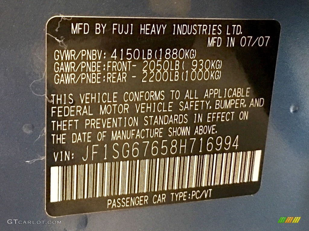 2008 Forester 2.5 X L.L.Bean Edition - Newport Blue Pearl / Desert Beige photo #116