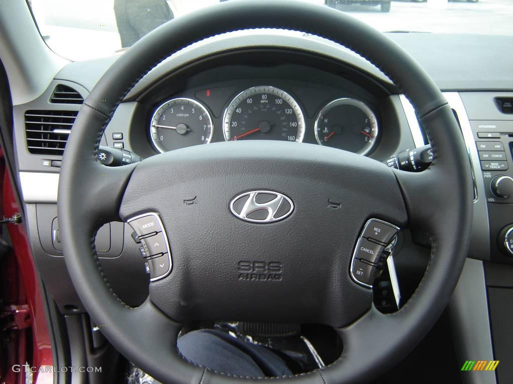 2009 Sonata SE V6 - Dark Cherry Red / Gray photo #16